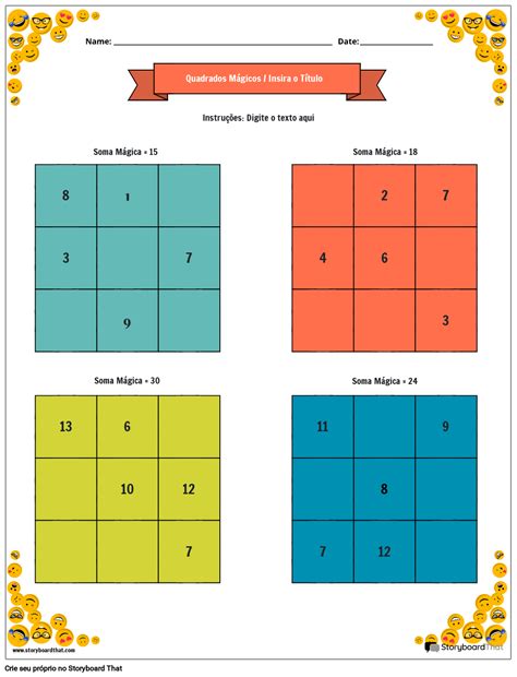 Quadrados mágicos 3x3  Na matemática, um cubo mágico é uma figura de três dimensões que serve como uma extensão do quadrado mágico, com números inteiros arranjados da forma padrão n x n x n em que a soma de cada linha, cada diagonal e cada coluna do cubo mágico é igual a