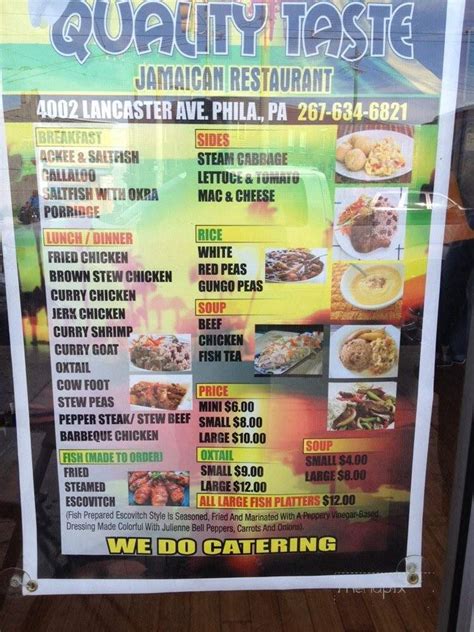 Quality taste jamaican restaurant menu  9