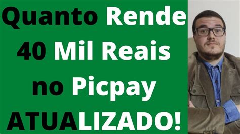 Quanto rende 40 mil no picpay  Permite o parcelamento de boletos em até 12x no cartão de crédito; Oferece um cartão de crédito, com zero anuidade e cashback; Permite pagar estabelecimentos por QR Code; Qual rende mais nubank ou picpay? Chegou a hora da verdade, finalmente vamos descobrir quem rende mais Nubank ou Picpay