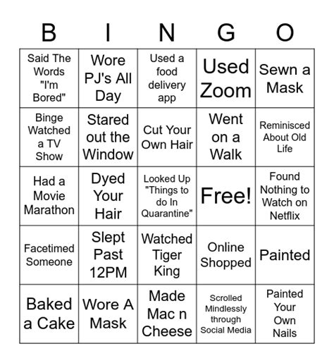 Quarantine bingo card maker <dfn>Quarantine Bingo - During this time have you</dfn>