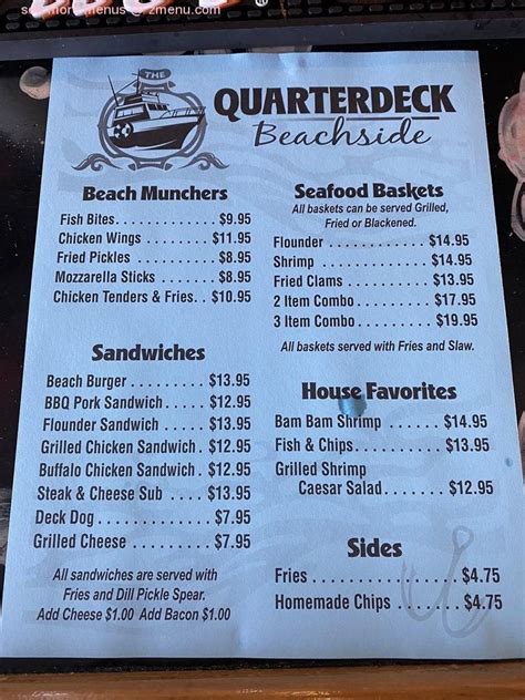 Quarterdeck myrtle beach menu Jun 28, 2015 - The Quarterdeck - Myrtle Beach Resort, oceanfront restaurant and bar