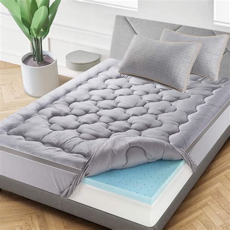 Soft Foam Twin Bed Pad Mattress Egg Crate Overlay Topper 72 L x 33 W x 2 inch, Blue