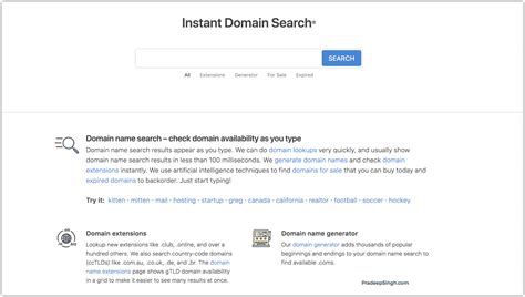 Quick domain search 0/24 –open