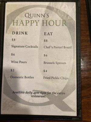 Quinn's kitchen and bar bay village menu  “My fiancé and I just tried Quinn's for the first time and this spot will definitely