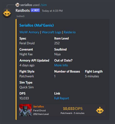 Raidbots discord bot  7,900