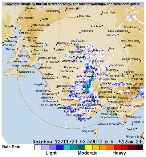 Rainbow radar 512  Provides access to meteorological images of the Australian weather watch radar of rainfall and wind