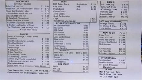 Ralph's barbecue menu with prices  Restaurant Photos | Add Photo