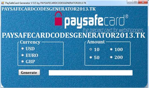 Random paysafecard generator  Then, just follow the instructions on the page