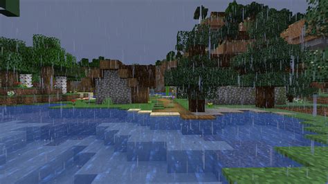 Realistic rain texture pack  - Classic (uses snow block texture on side, so blends well when snow layer covers snow block); - Vanilla-ish (uses vanilla snowy grass block texture, looks better for all blocks exept snow block); - Classic Better
