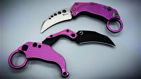 Reate exo-k The Reate Exo-K Karambit Gravity Knife (Black PVD, Black Anodized Aluminum) features a 3