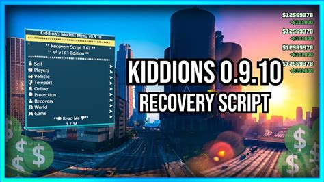 Recovery script kiddions 0.9.10 Modest Menu Lua Scripting Megathread