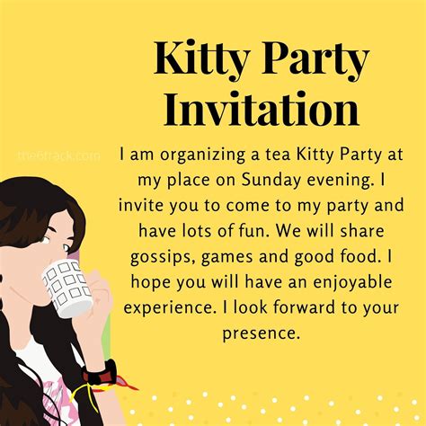 Reminder message for kitty party Elegans Kitty Party Invitatio Messages