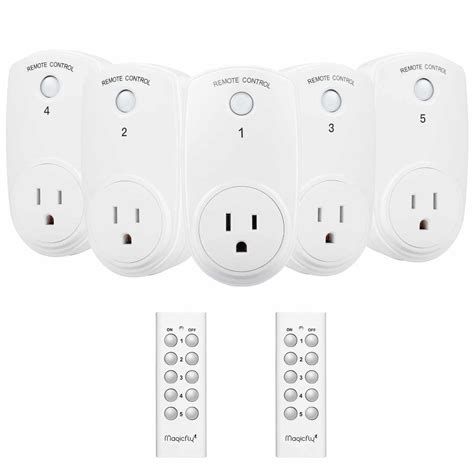 Fosmon Wireless Remote Control Electrical Outlet Switch 2 Outlets - ETL  Listed, (15A, 125V 1875W) Remote Light Switch Outlet Plug with Braille (On/ Off) Mark for Lamp, Lights, Fans, Expandable 