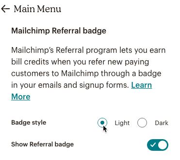 Remove mailchimp referral badge  For Lifetime plan users who want to remove SendFox branding, dive into HTML editing, and