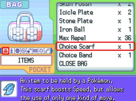 Renegade platinum choice scarf  In order to complete a Renegade Platinum Nuzlocke and become the Champion, you will need to win 57 Boss battles throughout the Sinnoh region - ranging from bickering Rival & Evil team fights, to Gym Leaders & ultimately the Elite Four