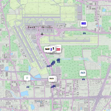 Rental cars houston airport iah  Directions from Terminal