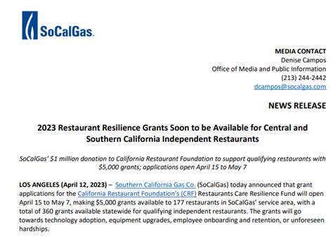 2024 Restaurant Resilience Grants Soon to be Available for ... - sempra…