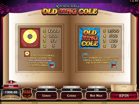 Rhyming reels old king cole online  Rhyming Reels – Old King Cole was released by Microgaming in 2012 and has 5 reels and 20 paylines