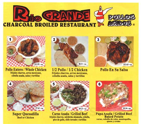 Rio grande pollos asados menu  Brew and Food – Menu – Midland 