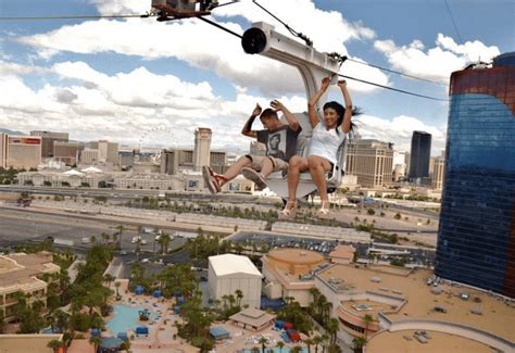 Rio zipline vegas  The Rio Zipline carries 2 riders together and connects thee 2 towers of the Rio more than 490 feet above the ground