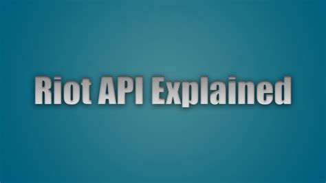Riot api  Web Components API