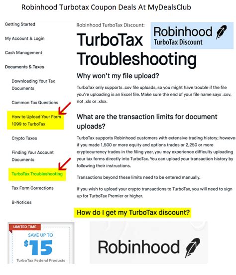 Robinhood service code turbotax com account or the Robinhood app