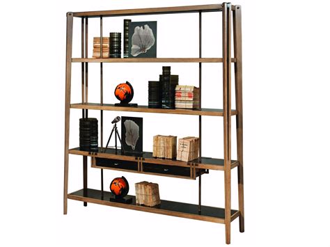 Roche bobois architecte bookcase Wood and glass bookcase with built-in lights