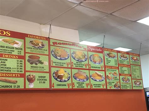 Romulitos menu  (541) 802-1004