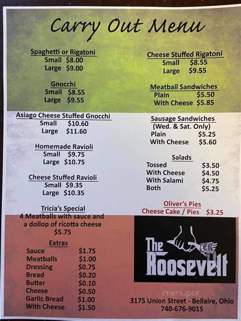 Roosevelt bellaire menu  4