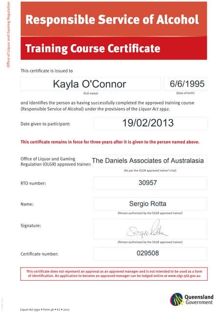 Rsa certificate qld  $185 save $10