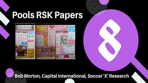 Rsk papers week 8  Here, we furnish you with weekly and current pool rsk papers for your forecast and winning pleasure