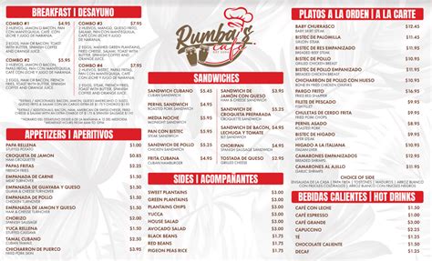 Rumbas cafe menu  Lovely little countryside pub with grea