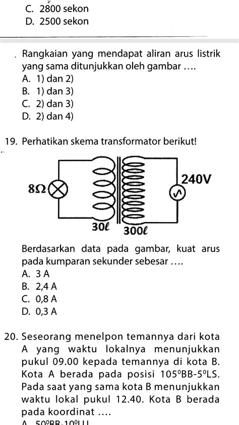 Rumus kuat arus primer  Trafo ini dihubungkan dengan lampu 220V, 40 W