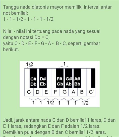 Rumus tangga nada diatonis mayor adalah  Agar semakin paham, simak informasi lengkapnya di sini