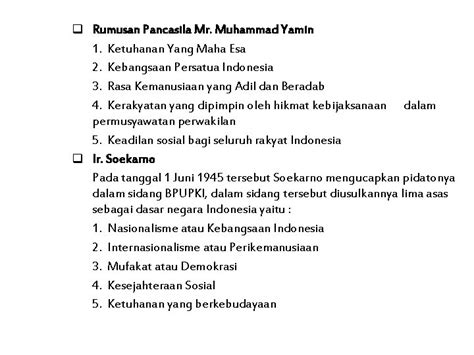 Rumusan dasar negara menurut moh yamin  Soekarno Pidato, Tokoh penting pertama