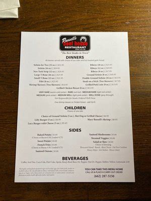 Russell’s beef house menu  Russell's Beef House located in Corinth Ms, has been serving the Crossroads Area the best steaks si View the menu for Russell's Beef House and restaurants in Corinth, MS