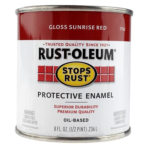 Rust-Oleum 7769502 Protective Enamel Paint Stops Rust, 1 Quarts (Pack of  1), Flat Rusty Metal Primer