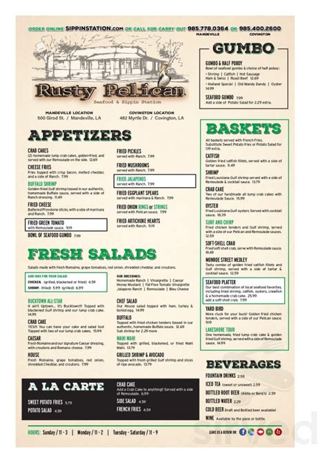 Rusty pelican - covington menu  8