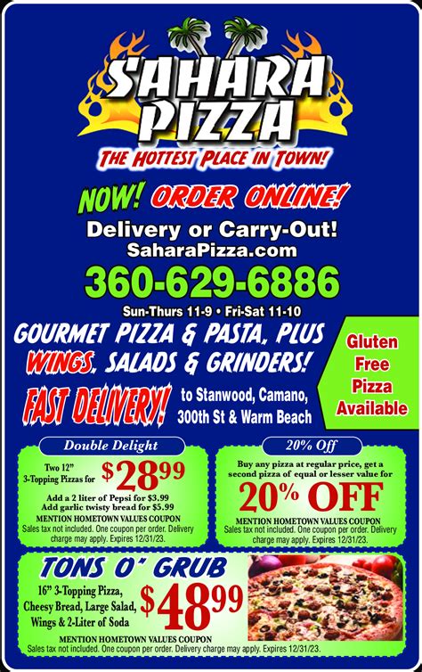 Sahara pizza coupon code  The Delivery Charge is not a tip, and no portion of the Delivery Charge is paid to your driver