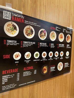 Sansotei ramen menu  3 stars