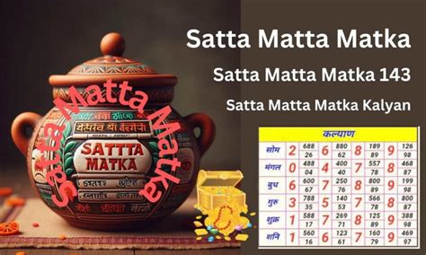 Satamat matka 143 kalyan  We started many years ago, and with our consistent efforts of