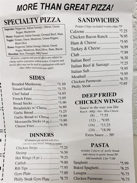 Saylors pizza menu elkhart  They deliver also