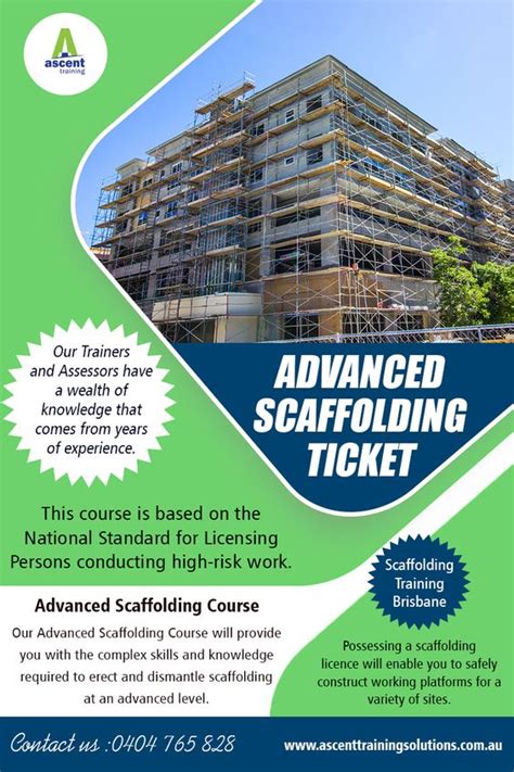 Scaffolding ticket brisbane  Scaffolding Read more Earthmoving Read more Short Courses Read more DAY & NIGHT COURSES AVAILABLE Call Us Today on 07 3807 6061 to book your spot! Call to Enquire Now Course Calendar & Pricing specialists in High Risk Work Licence Training specialists in high risk work To apply for an intermediate scaffolding licence you must hold, or have passed assessment for, a basic scaffolding licence