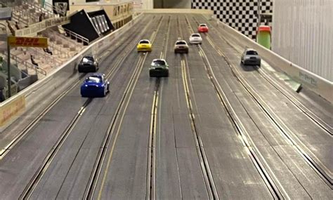 Scalextric marple  I would say a minimum of a 5 x 10 foot table is needed for Carrera