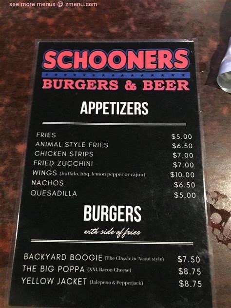 Schooner's burgers 'n beer colton reviews  11AM - 12AM