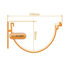 Screwfix deep flow guttering  Thanks to its smooth, curved surface, the half-round shape allows maximum flow and helps prevent blockages