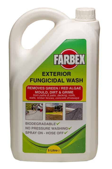 Screwfix fungicidal wash Mix bleach with water in a bucket and use a sponge to wash the surface to remove fungus and algae