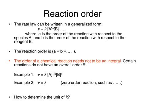 Second order reaction The overall reaction order is the sum of the orders with respect to each reactant