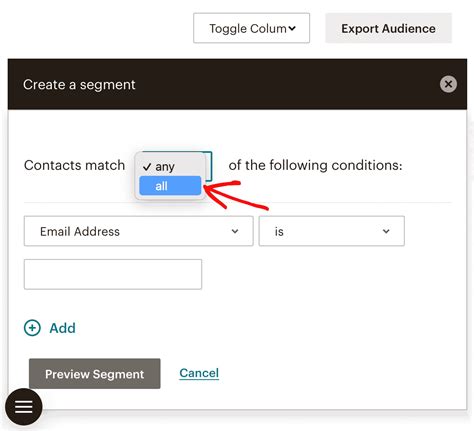 Segment conditions mailchimp  From the contact table, you can create, view, and save segments for later use