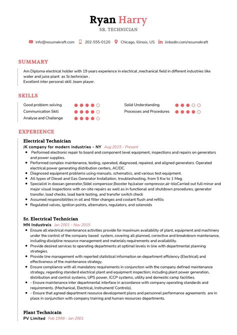 Senior production technician cv  The Guide To Resume Tailoring